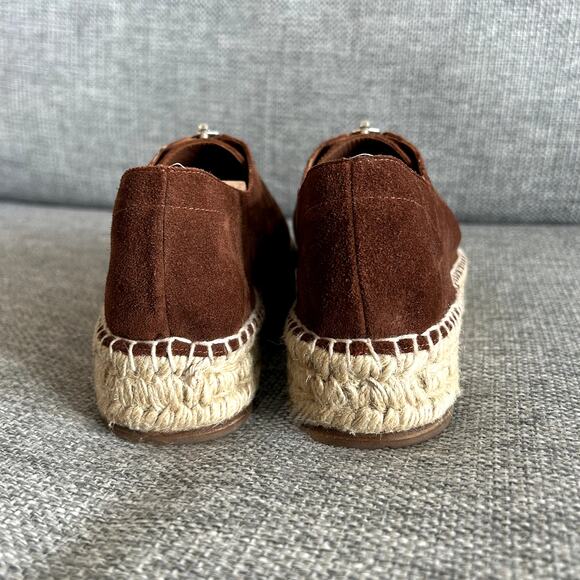 NWOT Alexander Wang Devon Brown Suede Espadrilles US 8 EU 38  Platform Zip Shoes - Picture 5 of 16